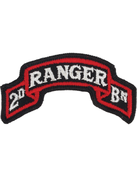75th Infantry 2nd Battalion Scroll Full Color Patch with Fastener