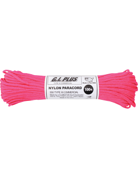 550LB Type III Nylon Paracord 100 Feet Neon Pink