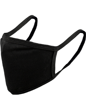 Antimicrobial Cloth Face Mask Black with Matching Ear Straps