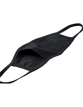 Antimicrobial Cloth Face Mask Black with Matching Ear Straps small