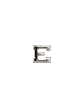 Ribbon Device (R-D159) Large Silver Letter E 1/4in