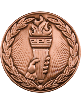 ROTC Medal Insert (RC-MI206C) Achievement with  Hand Torch & Wreath Insert Bronz