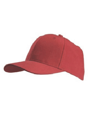 Stock Red Brushed Cotton Cap with Red Eyelets & Button