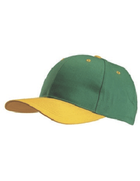 Stock Twill Kelly Green Cap with Athletic Gold Bill Eyelets & Button