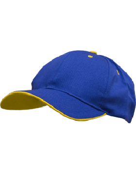Stock Twill Royal Cap with Athletic Gold Trim Eyelets & Button