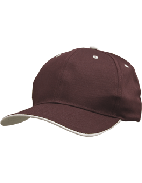 Stock Twill Maroon Cap with White Trim Eyelets & Button