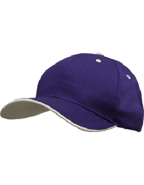 Stock Twill Purple Cap with White Trim Eyelets & Button