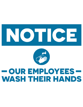 Notice Wash Hands Social Distancing One Sided Yard Sign with Stake