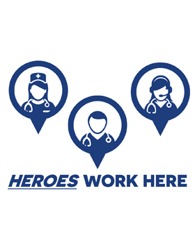 Heroes Work Here Multi Social Distancing Two Sided Yard Sign with Stake