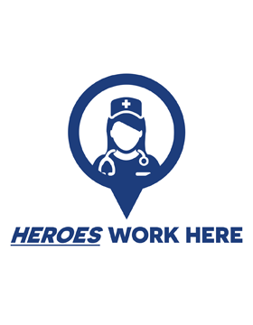 Heroes Work Here Nurse Social Distancing One Sided Yard Sign with Stake