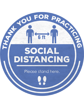Social Distancing Thank You Walk and Wall 12in. Decal-Marker