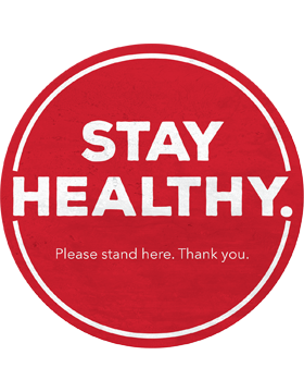 Social Distancing Stay Healthy Walk and Wall 12in. Decal-Marker