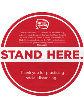 Social Distancing Fact 1 Walk and Wall 12in. Decal-Marker