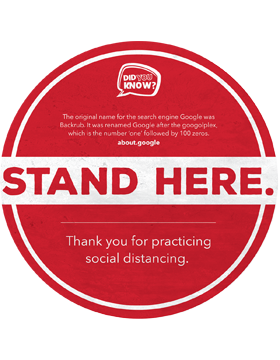 Social Distancing Fact 2 Walk and Wall 12in. Decal-Marker