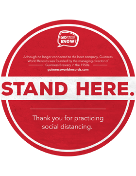 Social Distancing Fact 5 Walk and Wall 12in. Decal-Marker