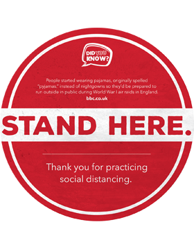 Social Distancing Fact 8 Walk and Wall 12in. Decal-Marker