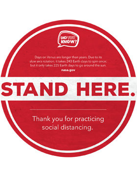 Social Distancing Fact 10 Walk and Wall 12in. Decal-Marker