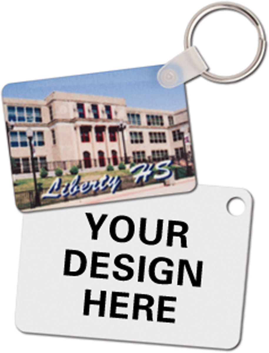 U5995 Custom Sublimation White Aluminum Key Tag Rectangle 1 Sided