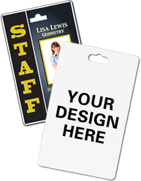 Custom Sublimation Slotted Badge ID 2inx3in Vertical 2 Sided