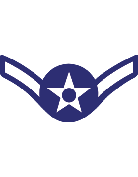 U.S. Air Force Chevron Sticker White on Blue Airman