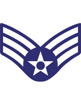 U.S. Air Force Chevron Sticker White on Blue Senior Airman