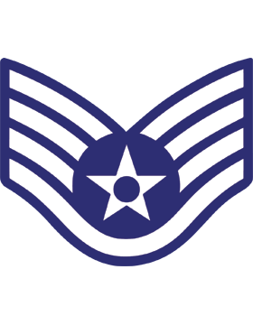 U.S. Air Force Chevron Sticker White on Blue Staff Sergeant