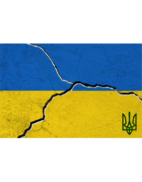 Cracked Ukraine Flag Sticker