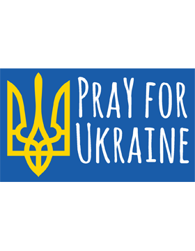 Pray For Ukraine on Blue Sticker