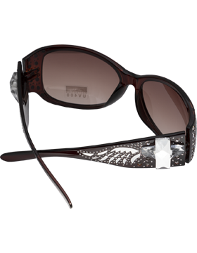 Silver Cross & Wings Sunglasses with Amber Lens