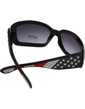 American Flag Design Sunglasses with Black Lens