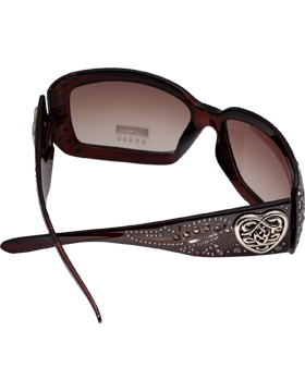 Silver Heart & Wings Sunglasses with Amber Lens