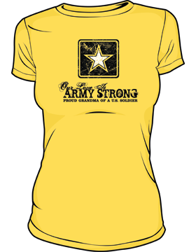 T-MIL-0022B, Our Love is Army Strong (Grandma) Sp Yellow, Ringspun