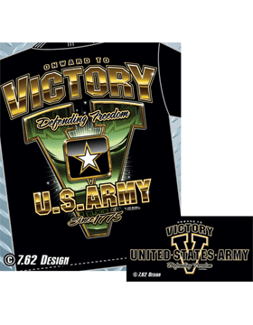 T-Shirt Black with Army Victory T207