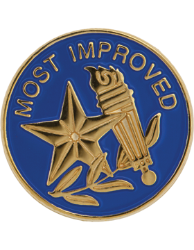 Enameled School Pin, Most Improved