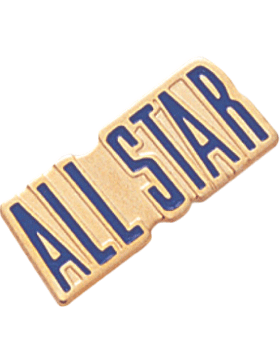 Enameled Sports Pin, ALL STAR, Blue Letters