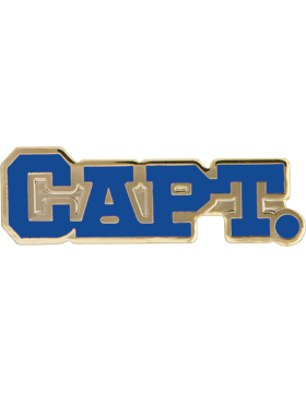Enameled Sports Pin, CAPT. Blue Letters