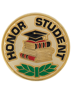 Enameled School Pin, Honor Student