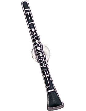 Enameled Instrument Pin, Clarinet