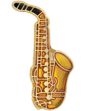 Enameled Instrument Pin, Saxophone