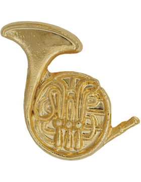 Enameled Instrument Pin, French Horn