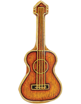 Enameled Instrument Pin, Guitar