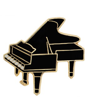 Enameled Instrument Pin, Piano