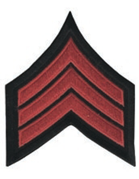 Chevron Sergeant Red on Black 3in U-CH205C (Pair)