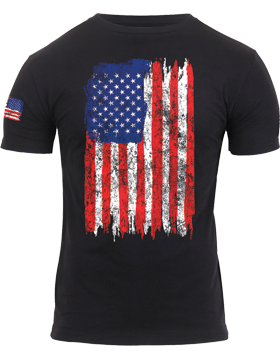 Rothco® Distressed Red-White-Blue US Flag Athletic Fit T-Shirt 2713