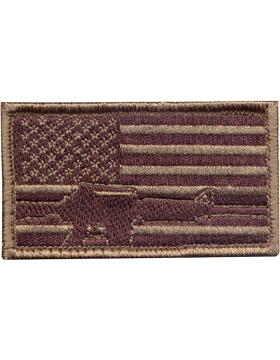 Subdued Flag with Rifle Patch with Fastener Desert 72204