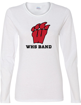 WHS Band Long Sleeve Ladies White T-Shirt G540L