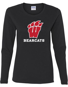 Weaver Bearcats Long Sleeve Ladies Black T-Shirt G540L