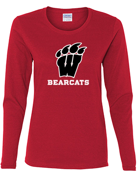 Weaver Bearcats Long Sleeve Ladies Red T-Shirt G540L