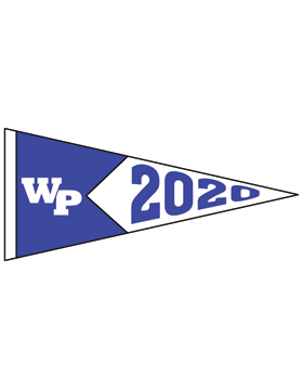 White Plains Logo with Year Customizable Alumni Pennant Sticker