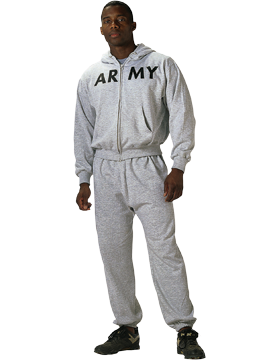 Army Gray PT Zipper Sweatshirt G.I. Type 6083
